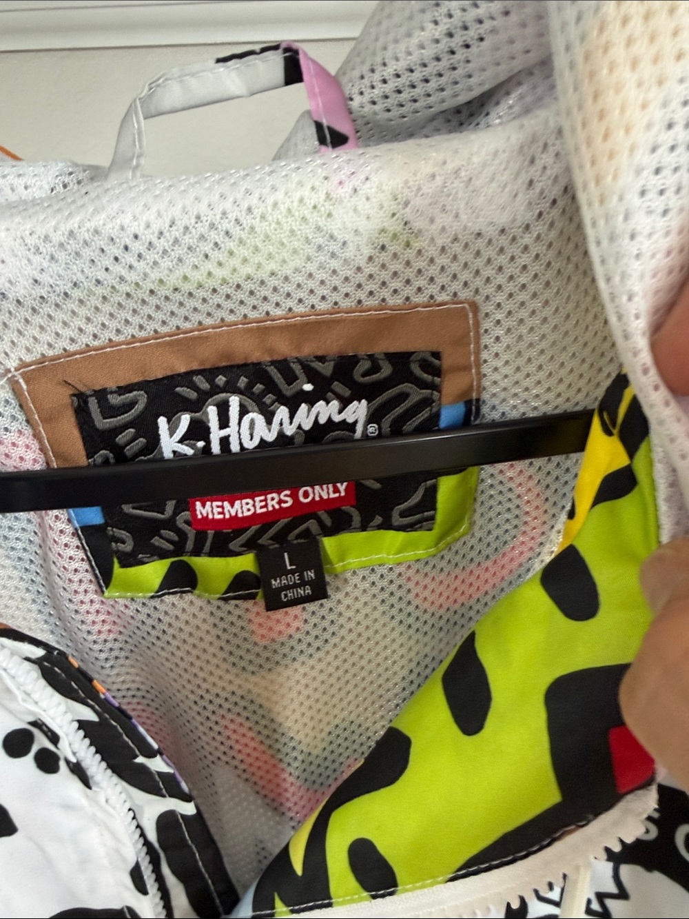 Members Only Keith Harring Vibrant Multicolor Graphic Pullover Jacket - Picture 3 of 7